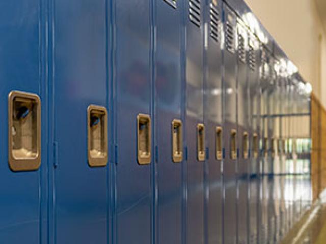 Lockers in the hallway